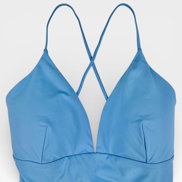 CALIA Womens Triangle Strappy Back One Piece Swimsuit Tranquil Blue Size 16 NWT - Picture 6 of 10